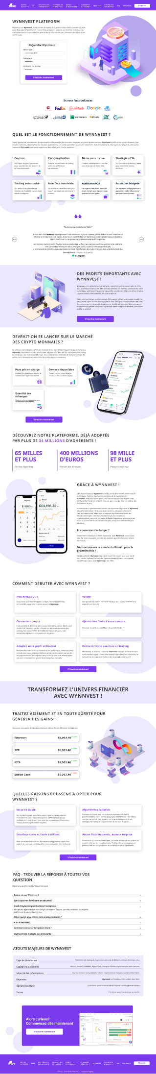 Landing page Winvest